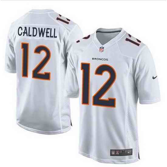 Nike Broncos #12 Andre Caldwell White Mens Stitched NFL Game Event Jersey